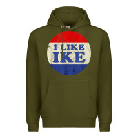 Army Green i like ike political button vintage distressed Premium Hoodie - baoMotion