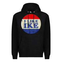 Black i like ike political button vintage distressed Premium Hoodie - baoMotion