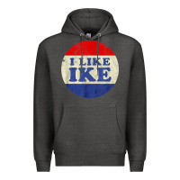 I Like Ike Political Button Vintage Distressed Premium Hoodie | Teevron