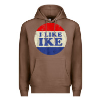 Chestnut i like ike political button vintage distressed Premium Hoodie - baoMotion