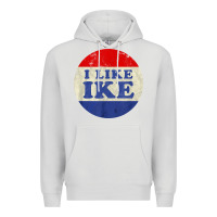 Dove Grey i like ike political button vintage distressed Premium Hoodie - baoMotion