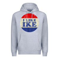 Heather Grey i like ike political button vintage distressed Premium Hoodie - baoMotion