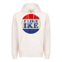 Pale Pink i like ike political button vintage distressed Premium Hoodie - baoMotion