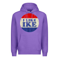 Purple i like ike political button vintage distressed Premium Hoodie - baoMotion