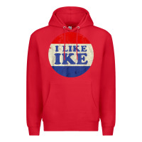 Red i like ike political button vintage distressed Premium Hoodie - baoMotion
