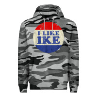 Slate Camo i like ike political button vintage distressed Premium Hoodie - baoMotion
