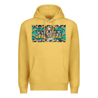 Antique Gold english bulldog mom  license plate template Premium Hoodie - BarkalooDesign