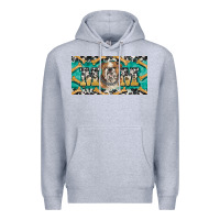 Heather Grey english bulldog mom  license plate template Premium Hoodie - BarkalooDesign