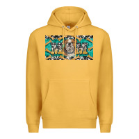Mustard english bulldog mom  license plate template Premium Hoodie - BarkalooDesign