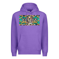 Purple english bulldog mom  license plate template Premium Hoodie - BarkalooDesign