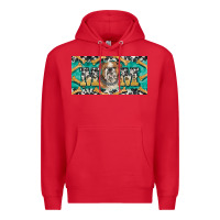 Red english bulldog mom  license plate template Premium Hoodie - BarkalooDesign