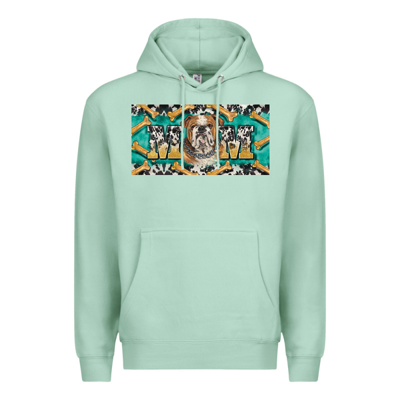 English Bulldog Mom  License Plate Template Premium Hoodie by BarkalooDesign | Teevron