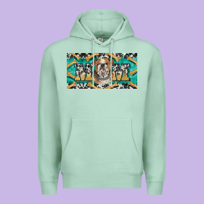 English Bulldog Mom  License Plate Template Premium Hoodie Designed By Barkaloodesign