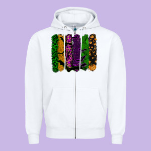 Halloween Brushstroke Zipper Hoodie Designed By Ranaportraitstore