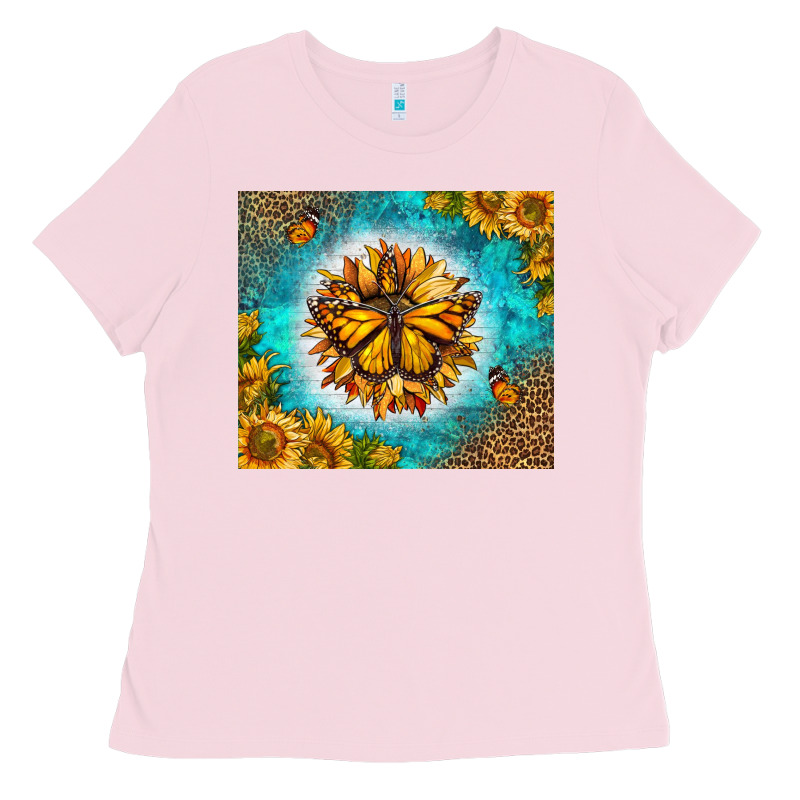 Monarch Butterfly Sunflower Ladies Tee by LillyAllenDesigns | Teevron