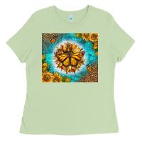 Matcha Monarch Butterfly Sunflower Ladies Tee - LillyAllenDesigns