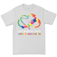 Dove Grey Love Needs No Words Heart Puzzle Autism Premium Tee - CowhideDigitalArt