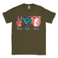 Army Green Peace Love Goats Classic Tee - Jasminsmagicworld