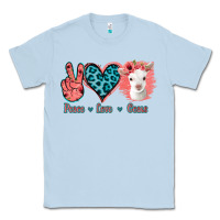 Dusty Blue Peace Love Goats Classic Tee - Jasminsmagicworld