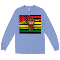 Colony Blue Juneteenth American flag Long Sleeve Tee - Artiststas