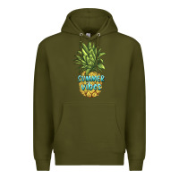 Army Green summer vibes pineapple Premium Hoodie - BarkalooDesign