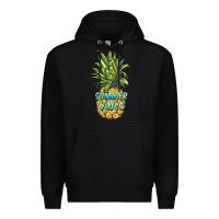 Black summer vibes pineapple Premium Hoodie - BarkalooDesign