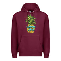 Burgundy summer vibes pineapple Premium Hoodie - BarkalooDesign