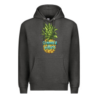 Charcoal Heather summer vibes pineapple Premium Hoodie - BarkalooDesign