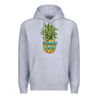 Heather Grey summer vibes pineapple Premium Hoodie - BarkalooDesign