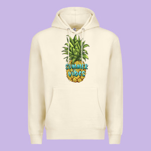 Summer Vibes Pineapple Premium Hoodie Designed By Barkaloodesign