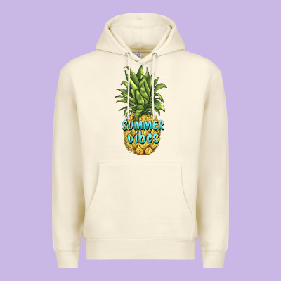 Summer Vibes Pineapple Premium Hoodie Designed By Barkaloodesign