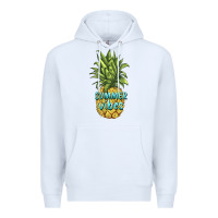White summer vibes pineapple Premium Hoodie - BarkalooDesign