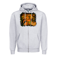 Heather Grey halloween backround Zipper Hoodie - RanaPortraitStore