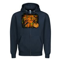 Navy halloween backround Zipper Hoodie - RanaPortraitStore