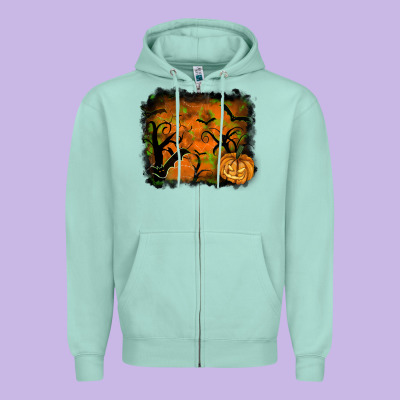 Halloween Backround Zipper Hoodie Designed By Ranaportraitstore