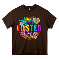 Chocolate Brown Foster Love Pride Lgbtq Heavy Core Tee - BundleAndBundleShop