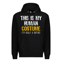 Black human costume raptor halloween velociraptor lazy easy t shirt Premium Hoodie - baoMotion
