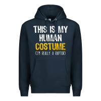 Navy human costume raptor halloween velociraptor lazy easy t shirt Premium Hoodie - baoMotion