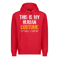 Red human costume raptor halloween velociraptor lazy easy t shirt Premium Hoodie - baoMotion