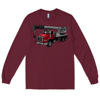 Burgundy crane truck Long Sleeve Tee - Artiststas