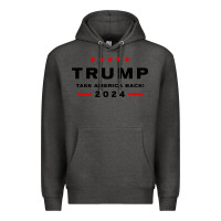 Charcoal Heather donald trump 2024 take america back Premium Hoodie - baoMotion