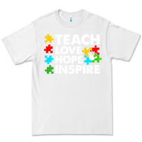 White Teach Love Hope Inspire Premium Tee - CowhideDigitalArt