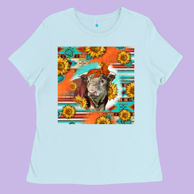 Hereford Bull Ladies Tee Designed By Lillyallendesigns