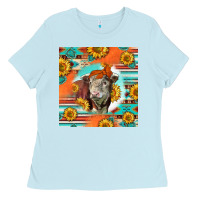 Baby Blue Hereford Bull Ladies Tee - LillyAllenDesigns