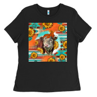 Black Hereford Bull Ladies Tee - LillyAllenDesigns