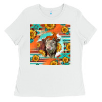 White Hereford Bull Ladies Tee - LillyAllenDesigns