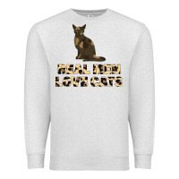 Oatmeal Heather Real Men Love Cats Premium Sweatshirt - Bettercallsaul