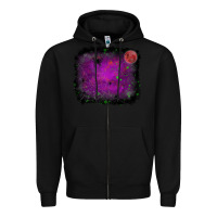 Black halloween backround moon Zipper Hoodie - RanaPortraitStore