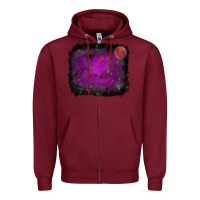 Burgundy halloween backround moon Zipper Hoodie - RanaPortraitStore