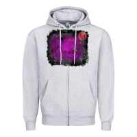 Heather Grey halloween backround moon Zipper Hoodie - RanaPortraitStore